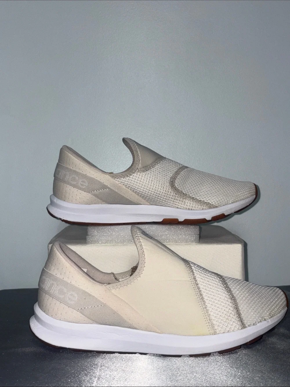 New Balance Women’s FuelCore Nergize Slip-on Beige Sneakers   Size 9